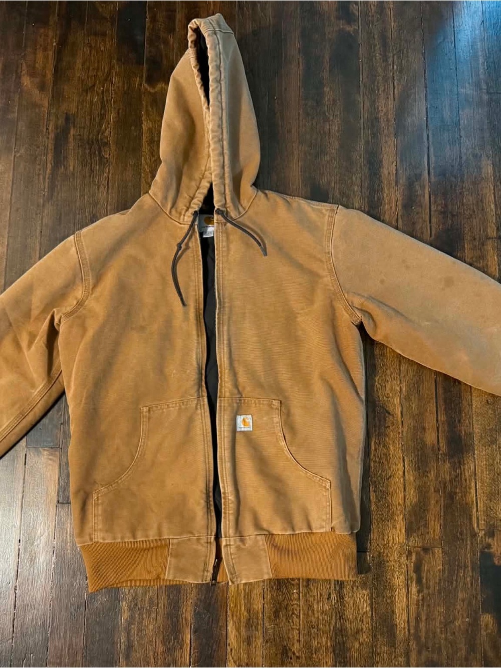 Carhartt Brown Hooded Zip Bomber Jacket